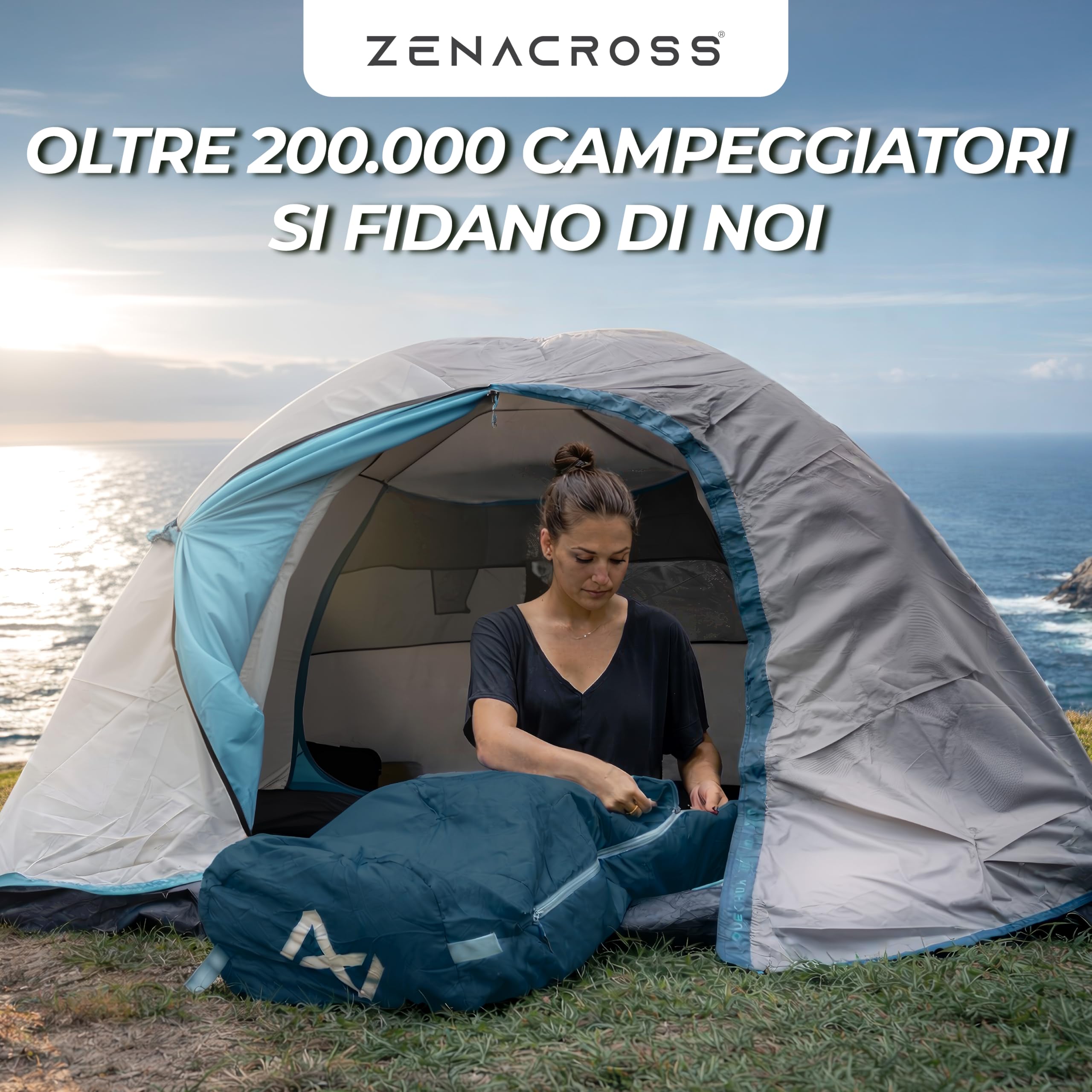 Sacco a Pelo Estivo - Sacco a Pelo Compatto & Ultra Leggero (900g) per Campeggio, Attività all'aperto e Festival