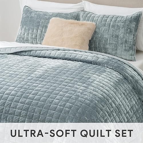 Miniatura 116 de RECYCO - Juego de edredón de terciopelo ligero, ropa de cama con edredón acolchado de gran tamaño y 2 fundas de almohada a juego, para usar todo