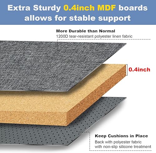 Miniatura 4 de VERONLY Soporte de cojín de sofá para asiento hundido, protector de sofá para cojines caídos, piezas de repuesto para sofás biplaza con superficie