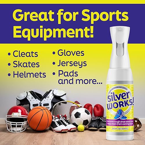 Miniatura 6 de SilverWorks! Spray desodorante para zapatos, eliminador de olores para botas, zapatillas y zapatos, espray para zapatos formulado con tecnología de