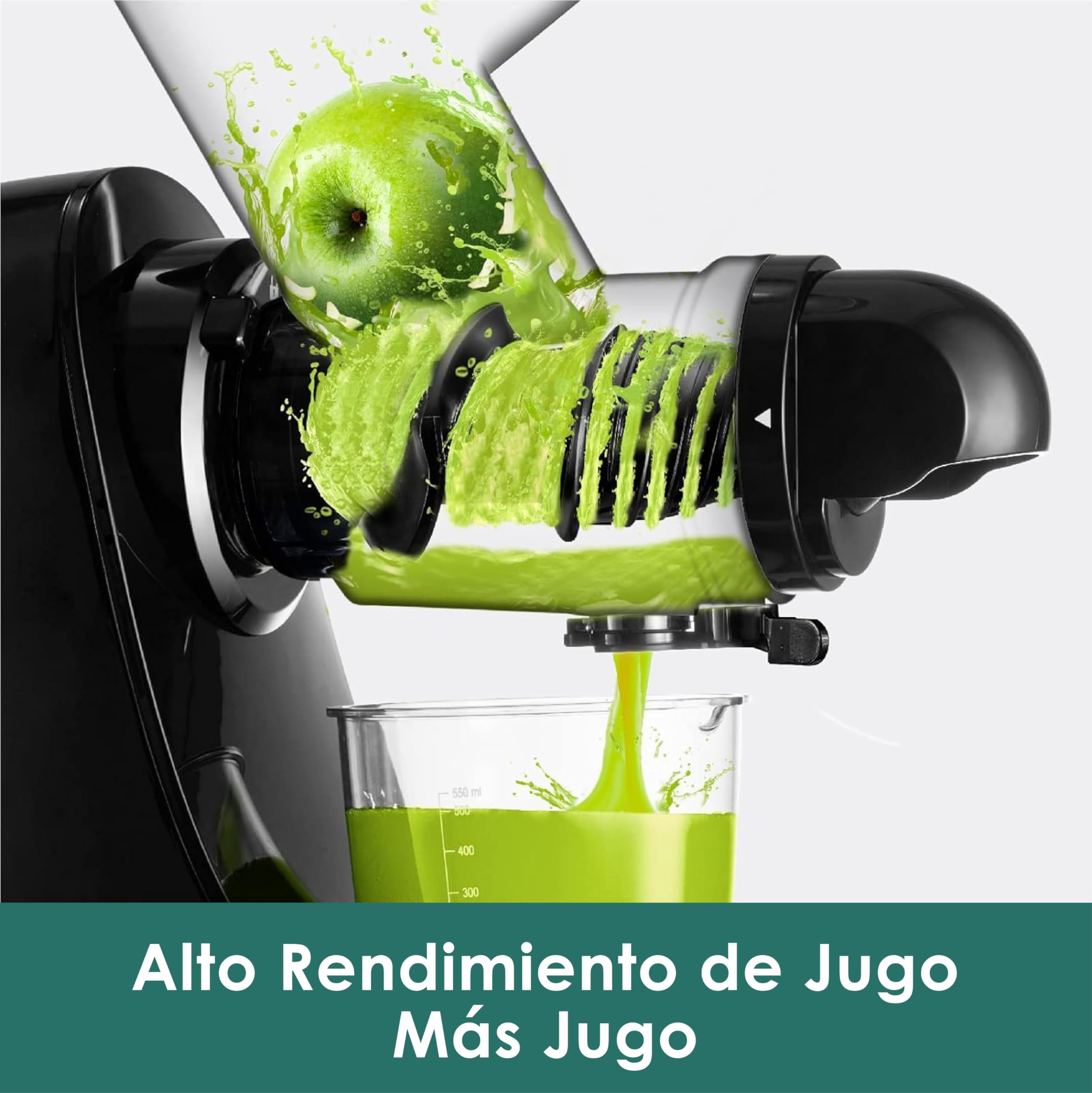 Fretta Extractor de zumos y verduras-Licuadora prensado en frío-Cold press slow juicer machine-El gran canal de alimentación ahorra tiempo y esfuerzo-100% libre de BPA y fácil de limpiar