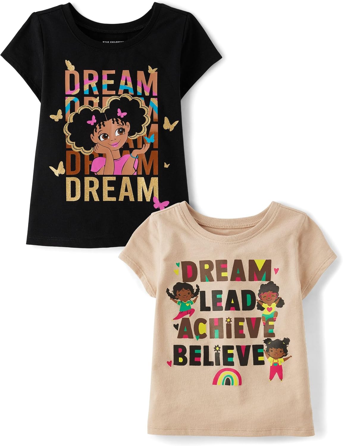 The Children's Place Baby-Girls and Toddler All Holidays,Birthdays Short Sleeve Graphic T-Shirts,2 Pack