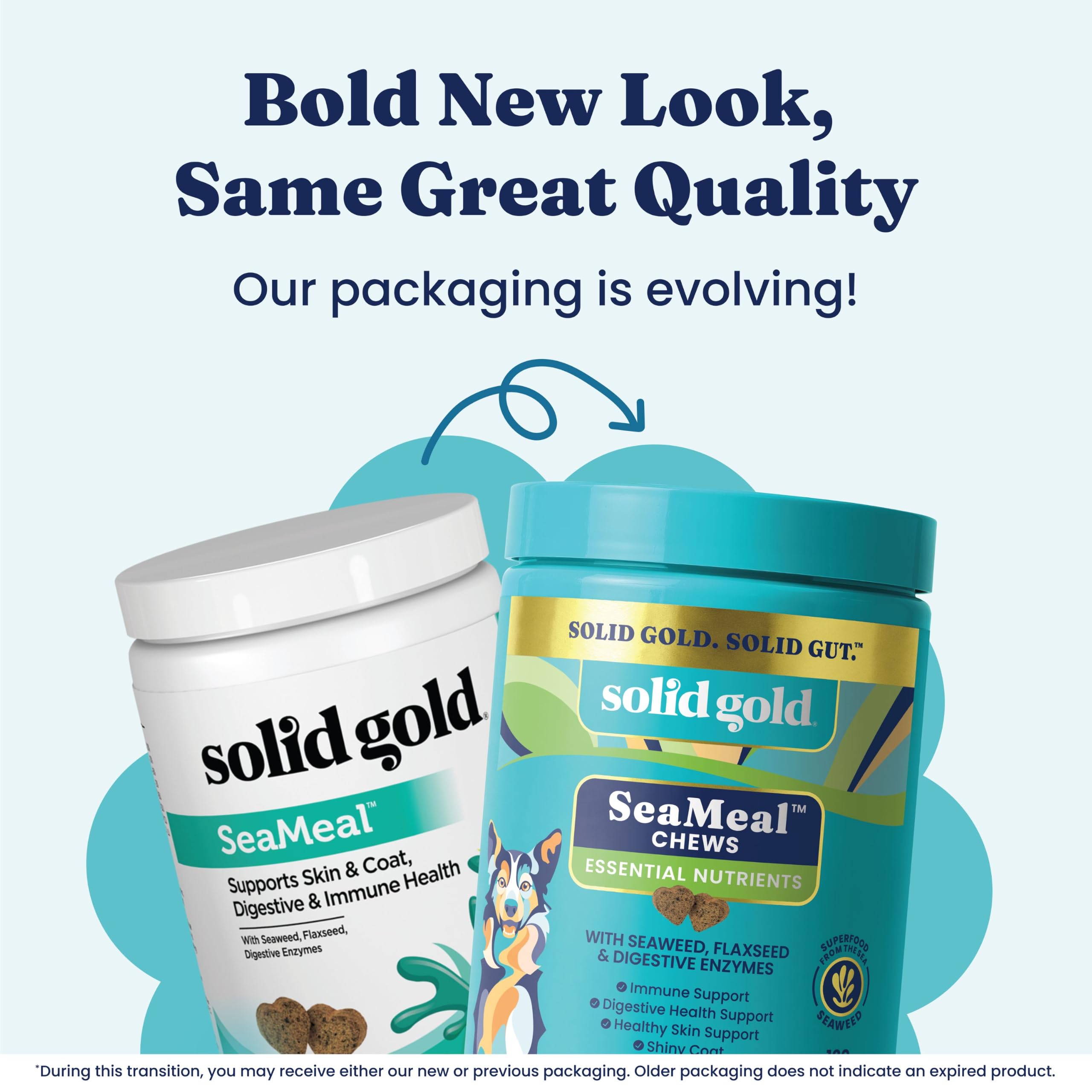 Solid Gold Masywne złoto Seameal Kelp-Based Suplement do skóry & Coat, trawiennych i odpornościowych Zdrowie u psów i kotów; Naturalny, Kompleksowy suplement bez ziarna