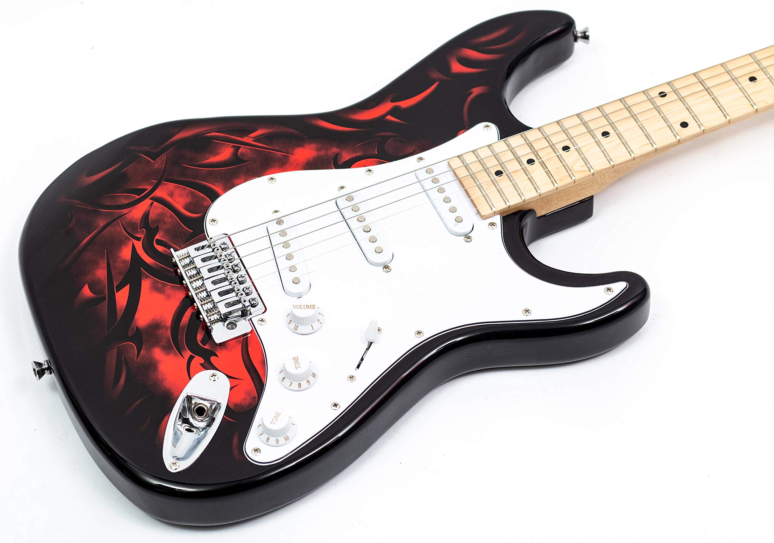 Chitarra elettrica con stampa a trasferimento d'acqua grande rossa