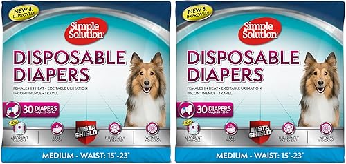 Miniatura 12 de Simple Solution Pañales desechables para perras, protección absorbente a prueba de fugas para incontinencia, entrenamiento de cachorros, ciclo