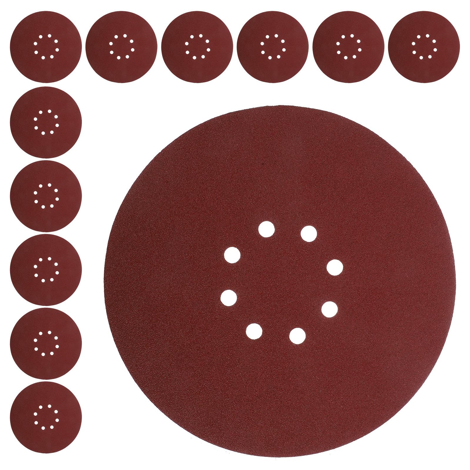 50 Piezas Disco de Lija 225mm 8 Agujeros para Paneles de Yeso
