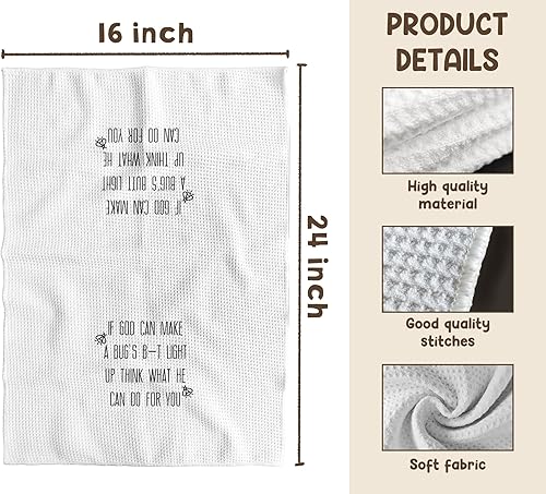 Miniatura 7 de TUNW If God Can Make A Bug's Light Up Think What He Can Do for You - Divertidas toallas de cocina cristianas, suaves y absorbentes, toallas de mano