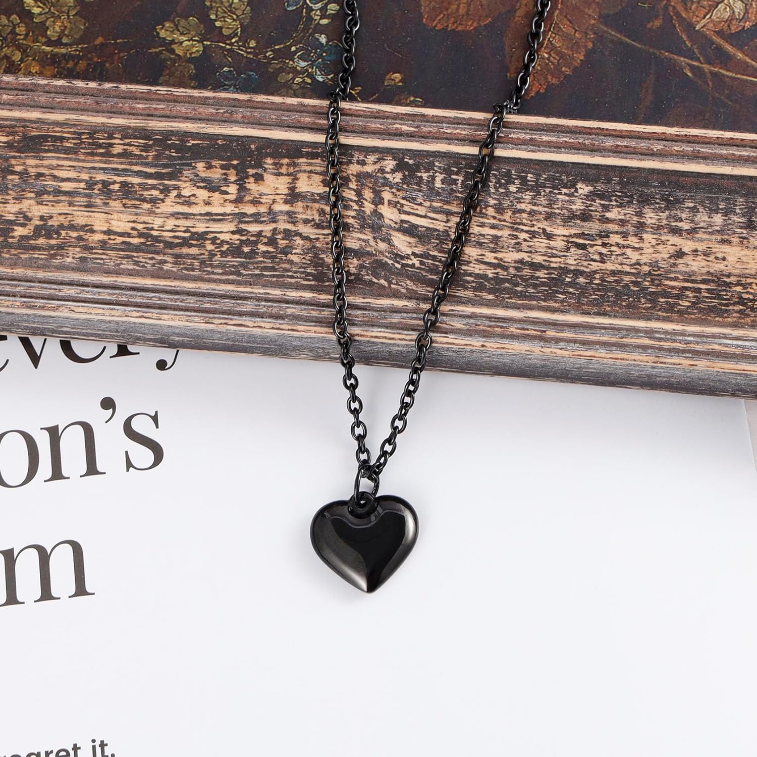 Milakoo Stainless Steel Pendant Necklace for Women Heart Charms Link Chains 23" Length Lobster Clasp - Image 3