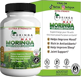 Moringa Magic Max Extra Strength Capsules, 800mg, 60 Veggie Capsules, Gluten Free, Sugar Free, Non-GMO, Made in USA (1)
