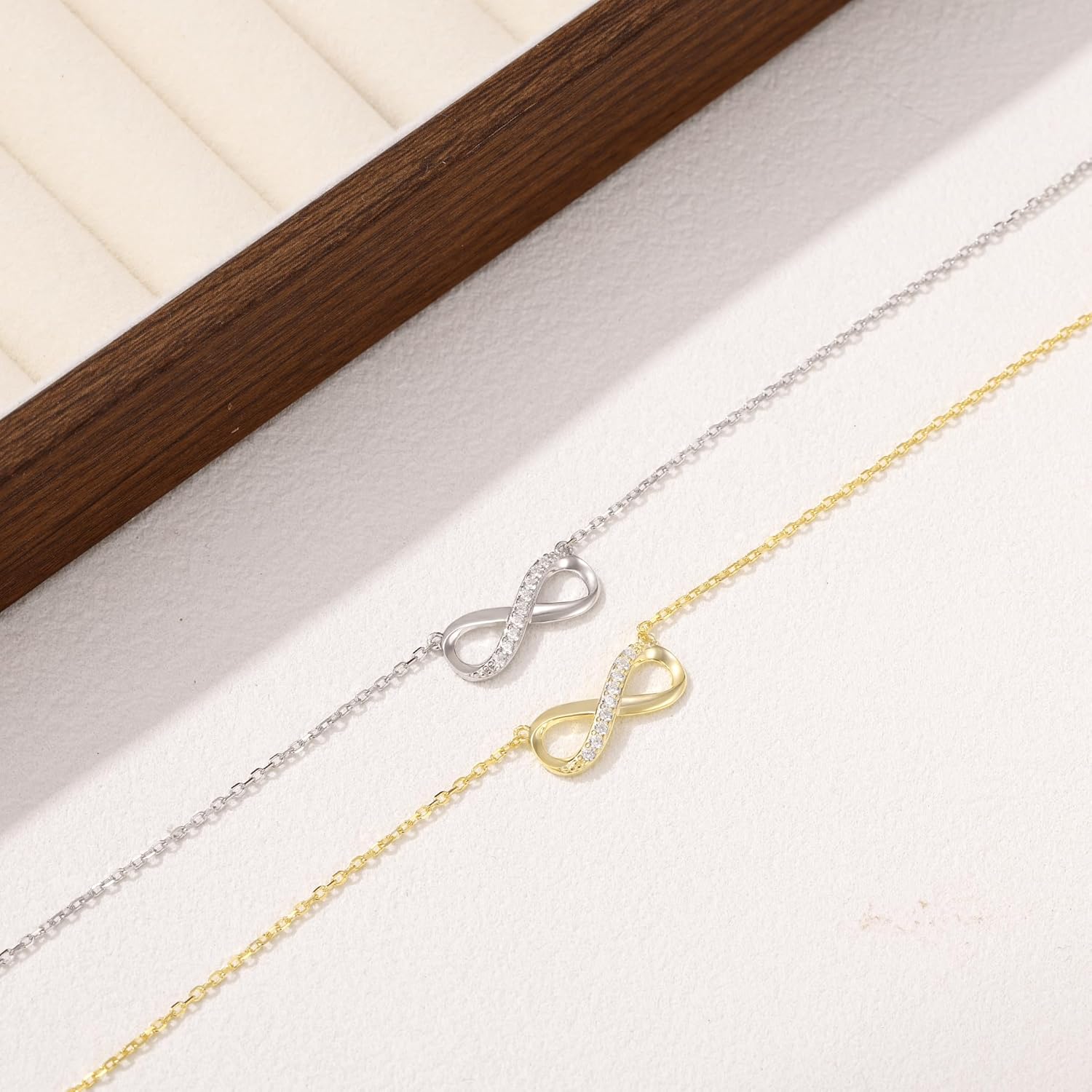 925 Sterling Silver Infinity Necklaces for Women 14K Gold Plated Dainty Necklace with 3A Cubic Zirconia Minimalist Jewelry Gift for Her Symbol of Eternal Love Hypoallergenic - Image 6