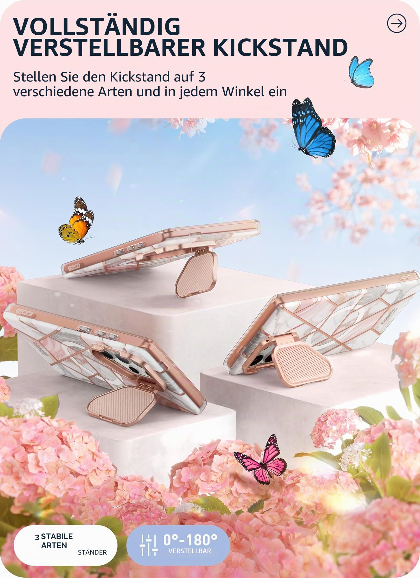i-Blason Cosmo Schutzhülle für Samsung Galaxy S24 Ultra mit Kamera-Abdeckung, Ständer, [unterstützt MagSafe], stilvolle 360-Grad-Vollschutzhülle mit Displayschutzfolie und Ständer, magnetische