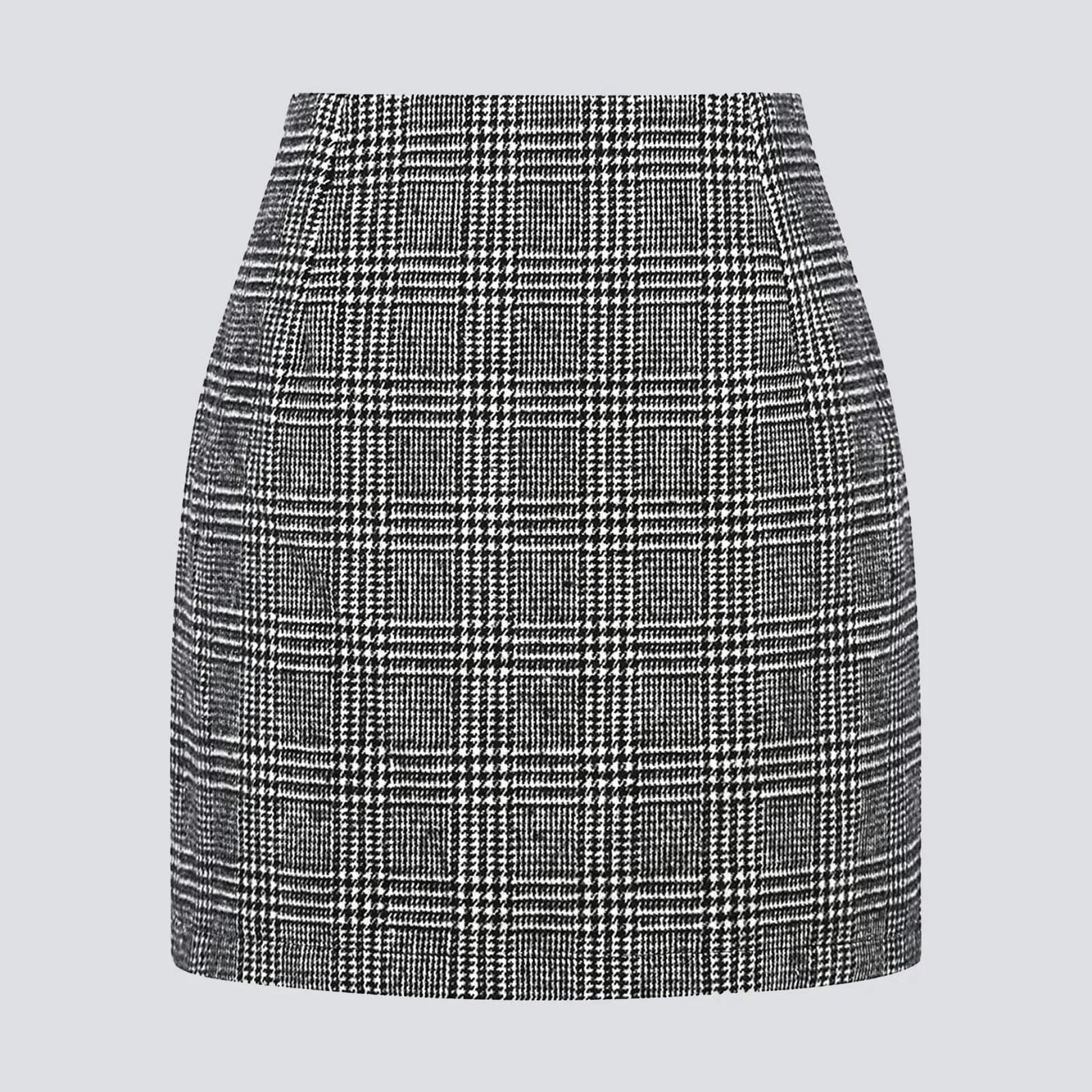 Spódnice Damskie Mini Eleganckie Spódnice Kobiety Lato Plaid High Winst Hip Wrap Spódnica Kobiet Biuro Moda Jesień