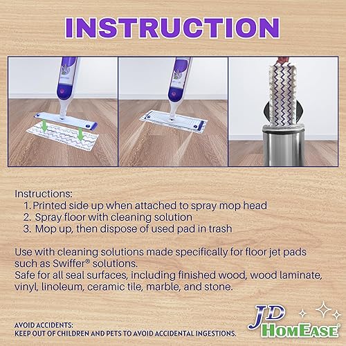 Miniatura 8 de Paquete de 24 almohadillas de microfibra para mopa eléctrica Swiffer Power Mop solamente, almohadillas desechables de repuesto para limpieza profunda