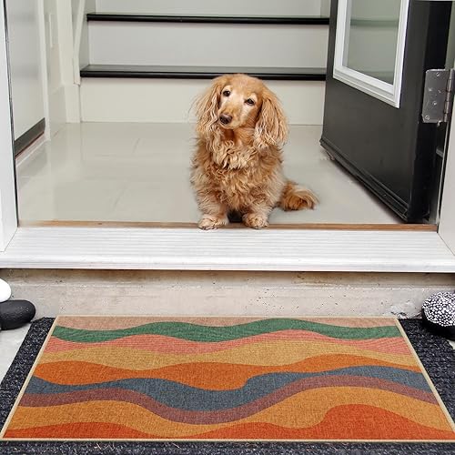 Miniatura 7 de Tapete a rayas náuticas, tapete de entrada frontal, tapete para el hogar, granja, divertido, cocina, exterior, decoración de entrada interior, 17 x