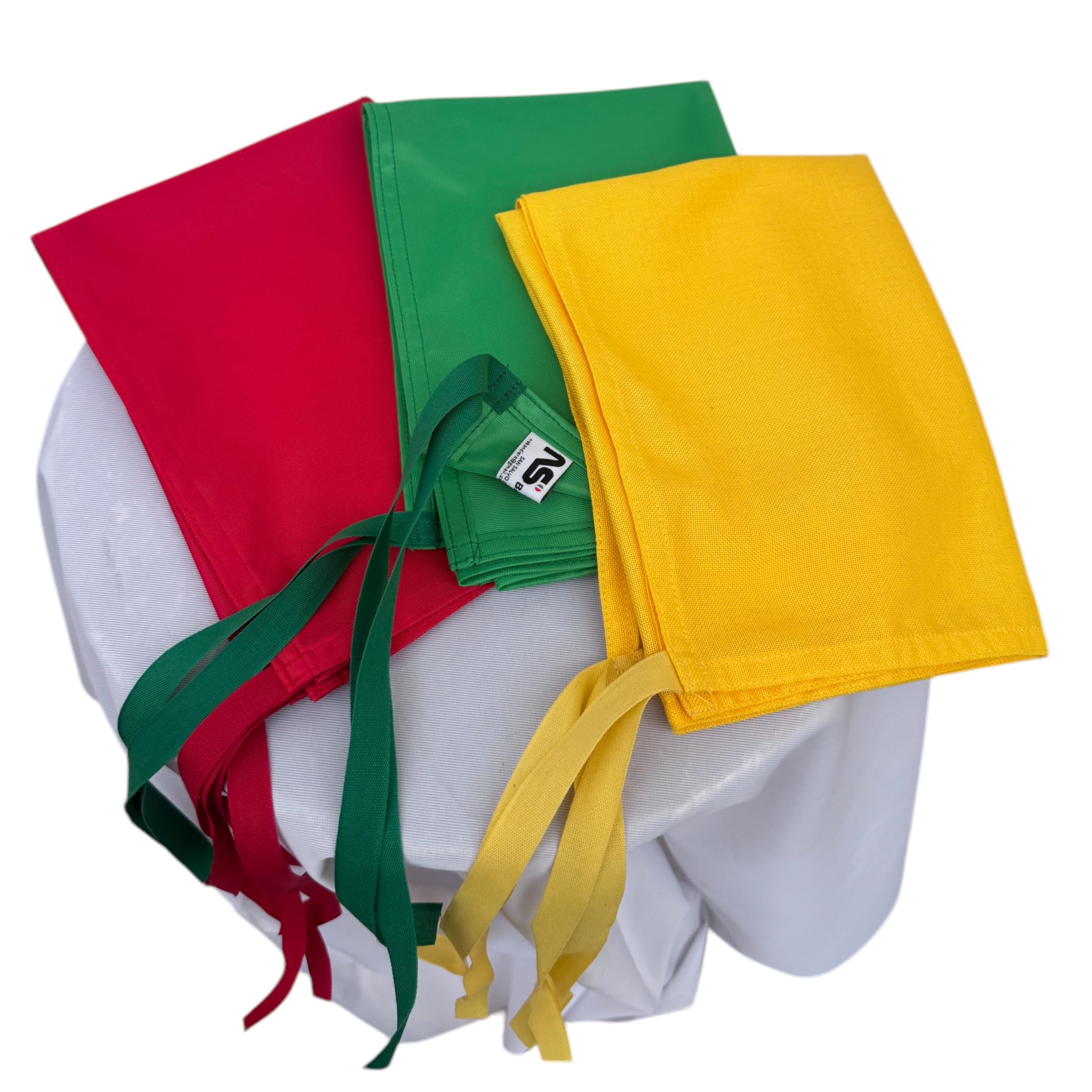 NS Bandiere Kit 3 Bandiere Segnalazione Balneare, Rosso-Verde-Giallo, 50x75 cm, Tessuto Nautico 130g/m², Antivento