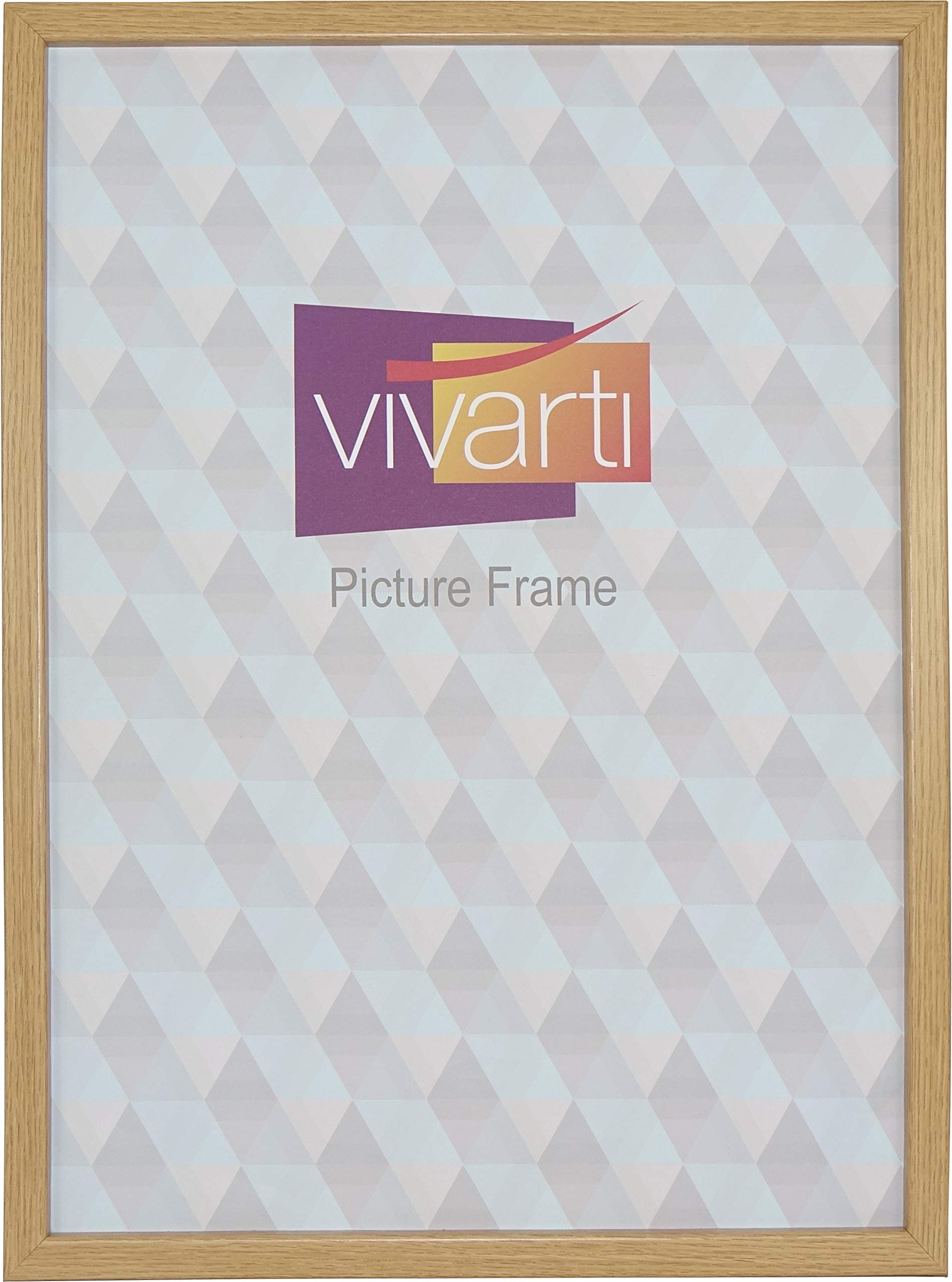 Vivarti Oak Thin Box Picture Photo Frame (24 X 18 Inches) Portrait Or Landscape Photo Frame With Clear Styrene Sheet & Wall Mounted Hook For Pictures, Posters, Certificate Frame