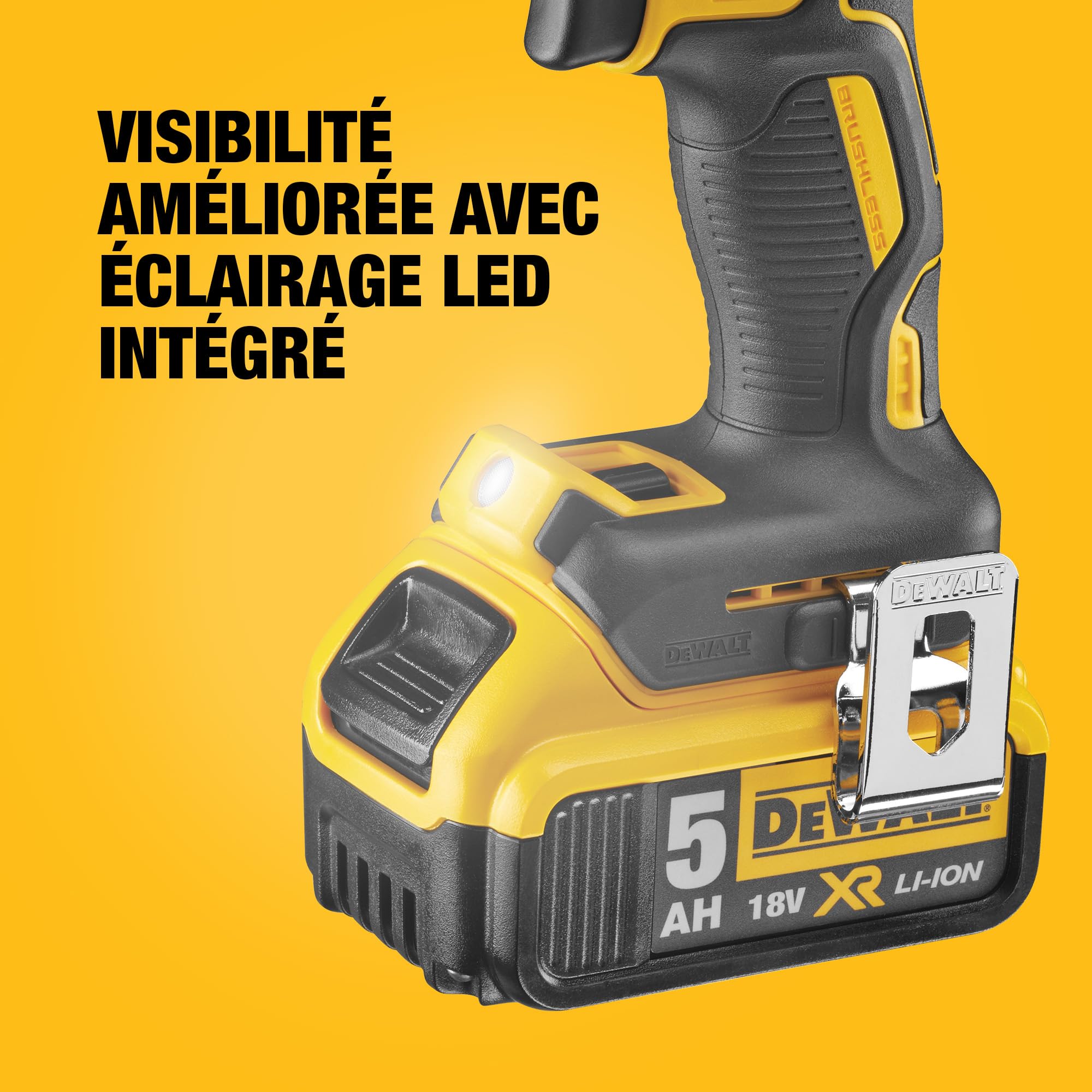 DEWALT DCK266P2-QW XR Brushless Double 18V Perceuse à Percussion Visseuse à Chocs Kit avec Batteries 5Ah et Chargeur Multivoltage