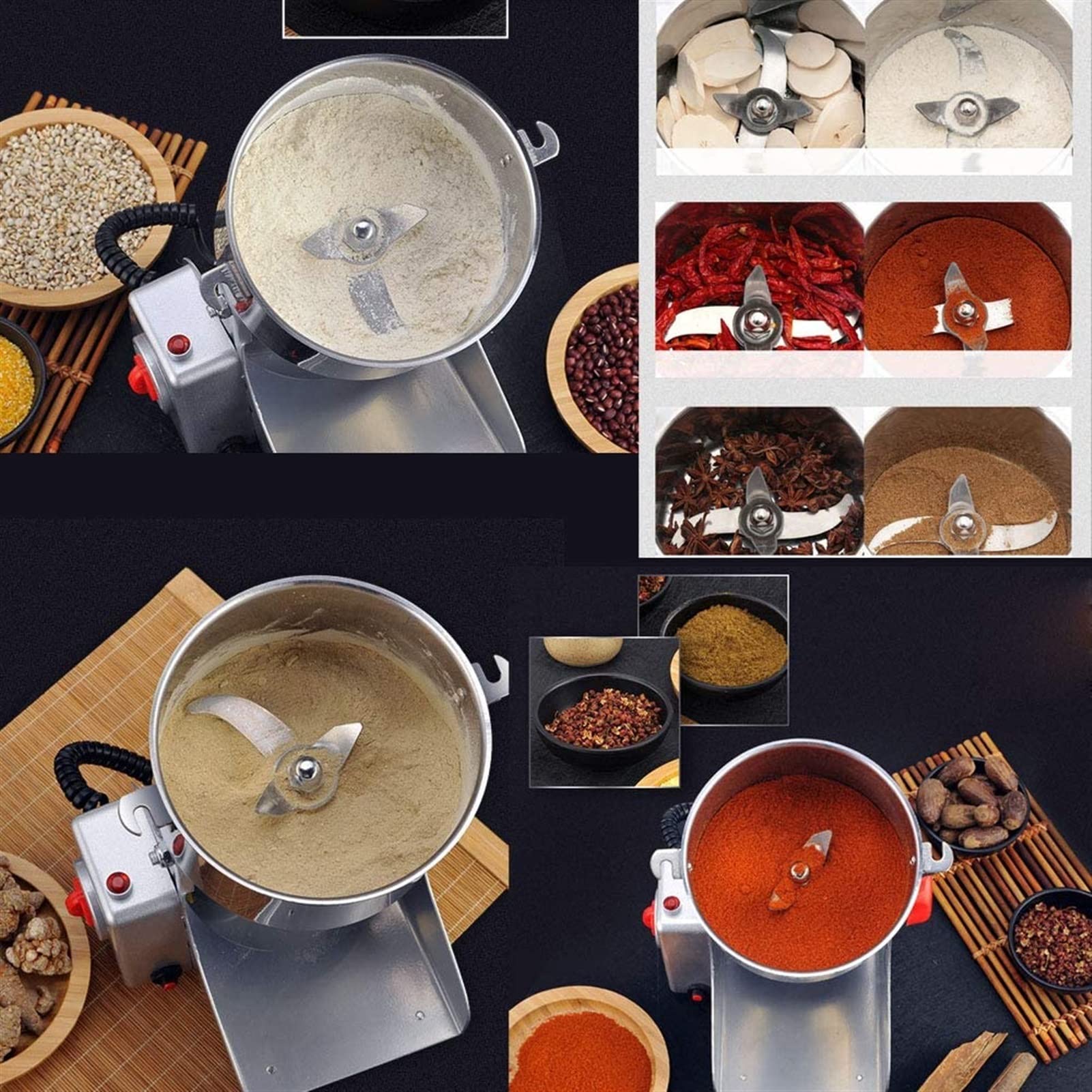 Macinacaffè ad Alta velocità per Robot da Cucina in Acciaio Inossidabile da 700 g per Clinica ospedaliera Laboratorio per Famiglie spezie Erbe aromatiche 1000 ml smerigliatrice