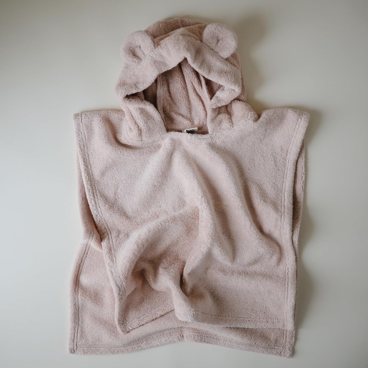 mushie Poncho Towel for Toddlers and Kids (Blush) | Organic Terry Cotton | Ages 1-3 Years