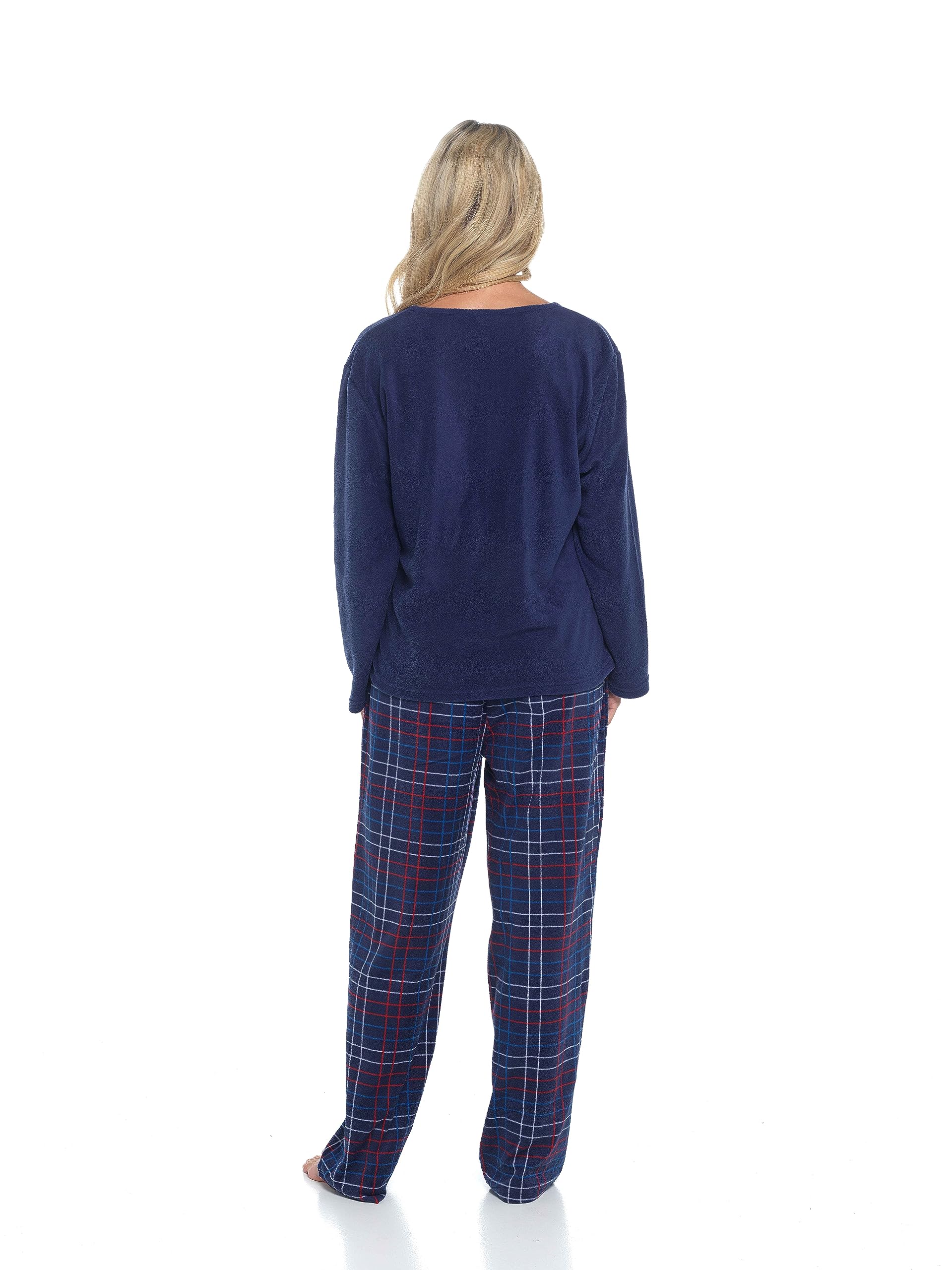 i-Smalls Pigiama natalizio da donna con pettirosso, super caldo, in pile, a maniche lunghe, set da salotto per Natale