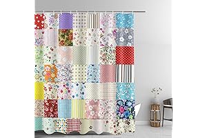 Patchwork Floral Shower Curtain Set