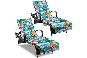 Pineapple Pool Chair Towel Cover - 2-Pack, 85" X 30"