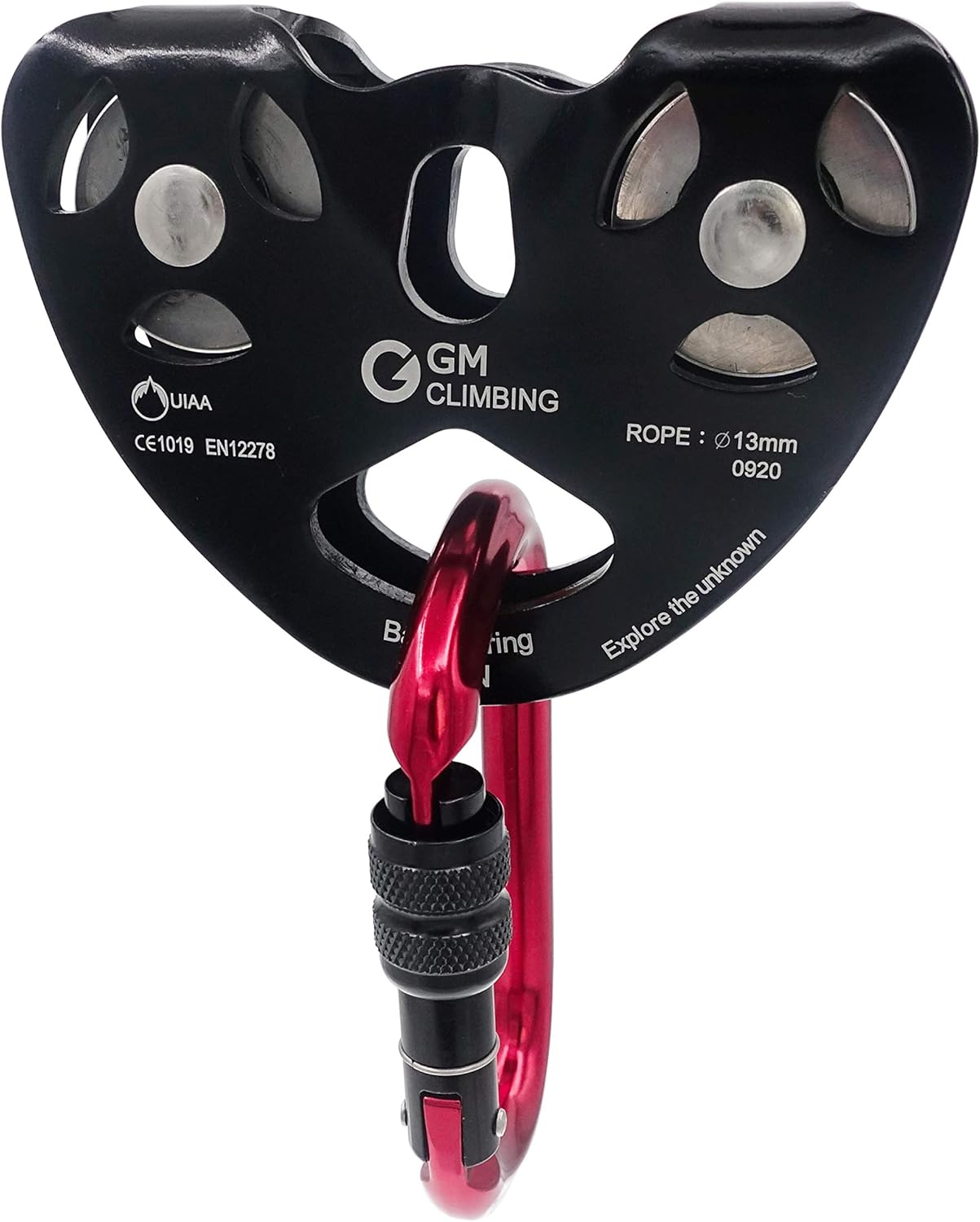 GM CLIMBING 25kN Zipline Trolley Kit with Screw Oval Locking Carabiner Double Speed Pulley Stainless Steel Wheel for Outdoor Backyard Zipline Rigging System CE UIAA Certified : Sports & Outdoors