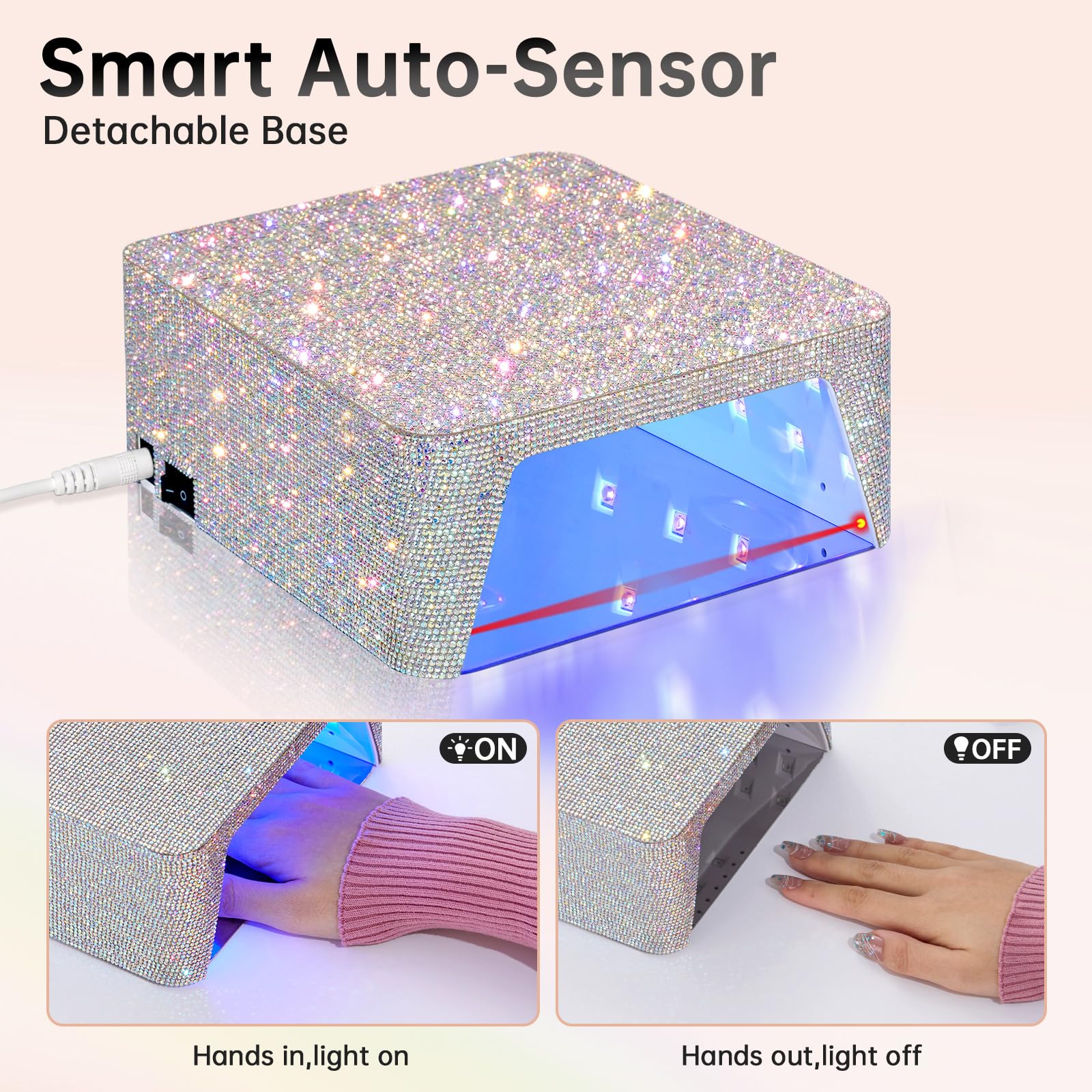 UV LED Nagellampe Professionelle 96w Gellampe für Gel-Polisch 3 Timern | CHRISTINE SHELLY Härtungsalternator mit automatischem Sensor und LCD-Anzeige für Zuhause und Nagelstudio Salon