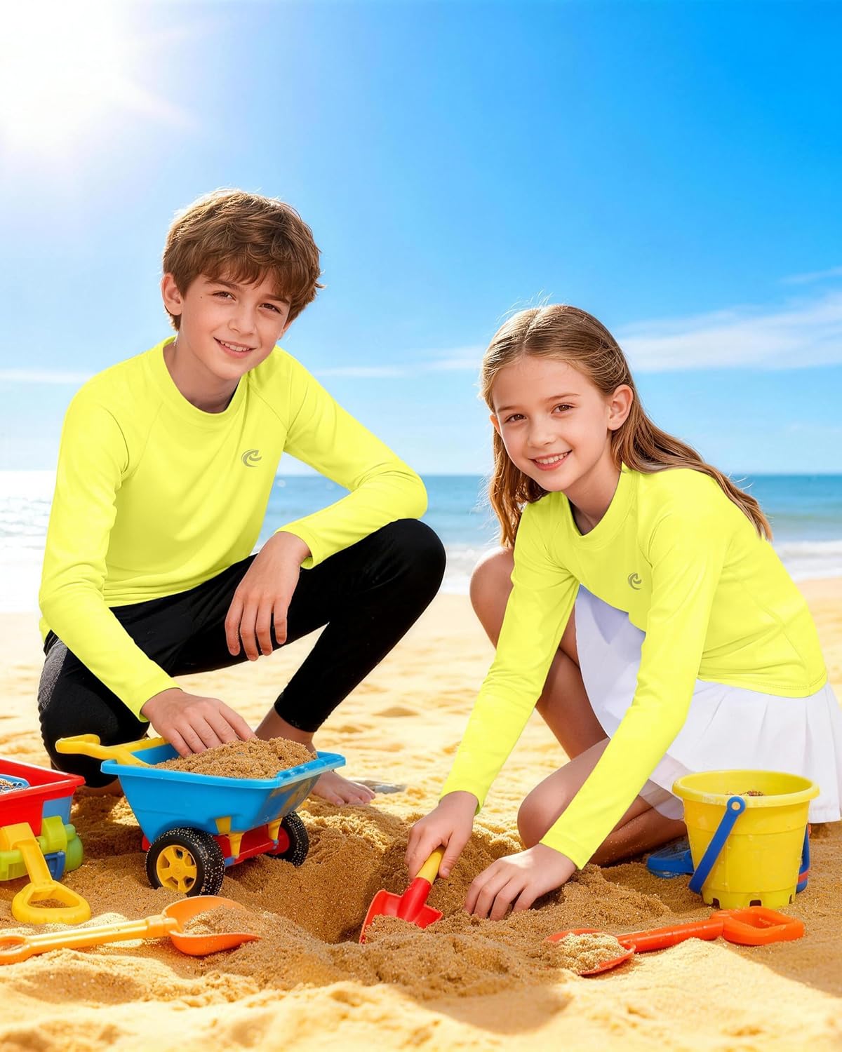 Boys UPF 50+ Swim Shirt Long Sleeve, 1 or 2 Pack UV Sun Protection Rash Guard, Youth Kids SPF Water Shirts for Beach Surf - Image 3
