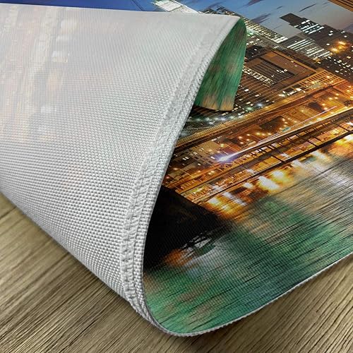 Miniatura 5 de Ambesonne City Place Mats - Juego de 4 manteles individuales de tela lavable para mesa de comedor, tamaño estándar, color azul y verde