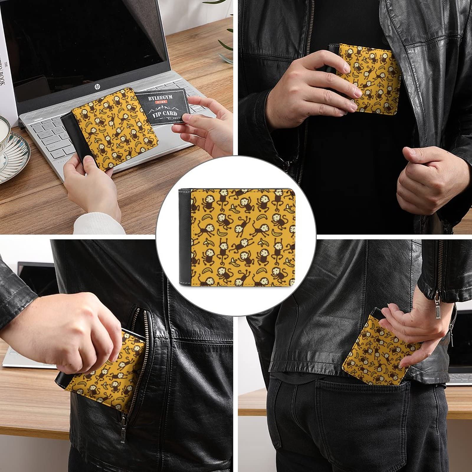 Amazon.co.jp: 財布 二つ折り 猿 サル モンキー レザー財布 ミニ財布