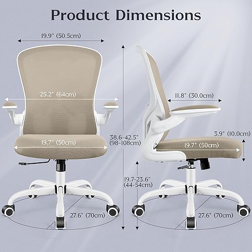 Miniatura 2 de FelixKing Silla de oficina, sillas de escritorio ergonómicas con ruedas, silla de malla para el hogar, soporte lumbar ajustable y altura, silla Ergo