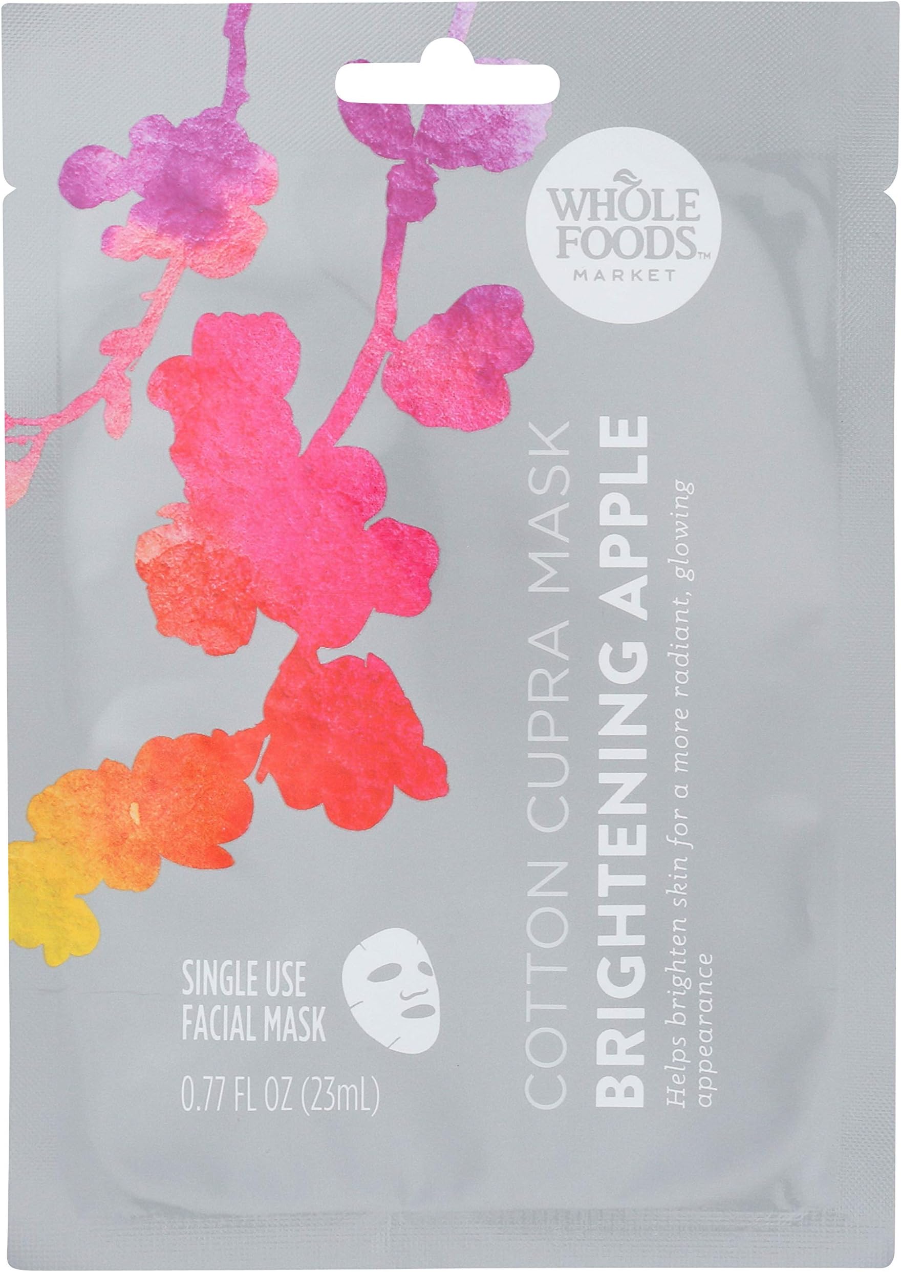 Whole Foods Market Cotton Cupra Facial Mask Brightening Apple, 0.77 Ounce