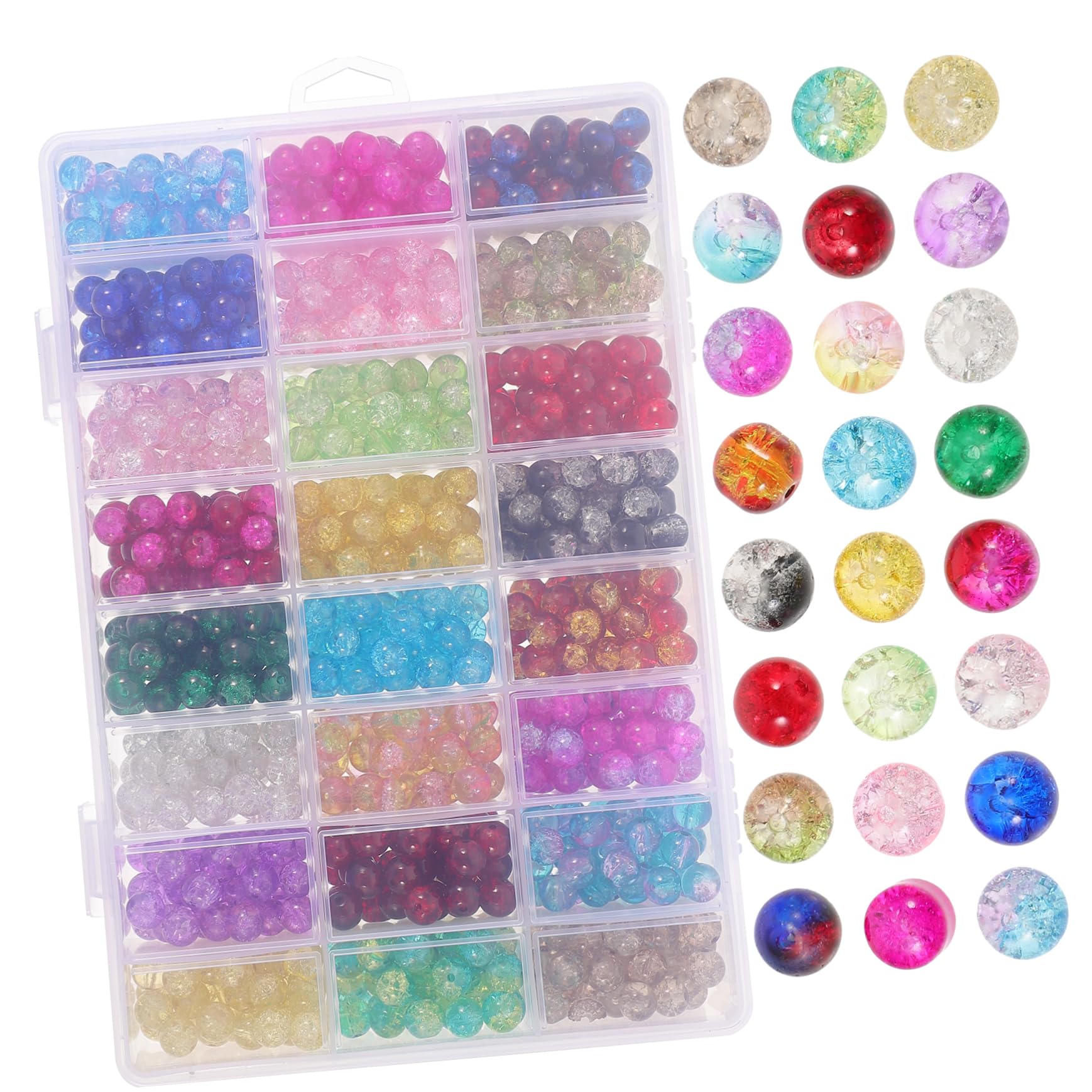 Selbstgemacht Perlen für Schmuck aus Glas, 1200 Stück, 1 Schachtel