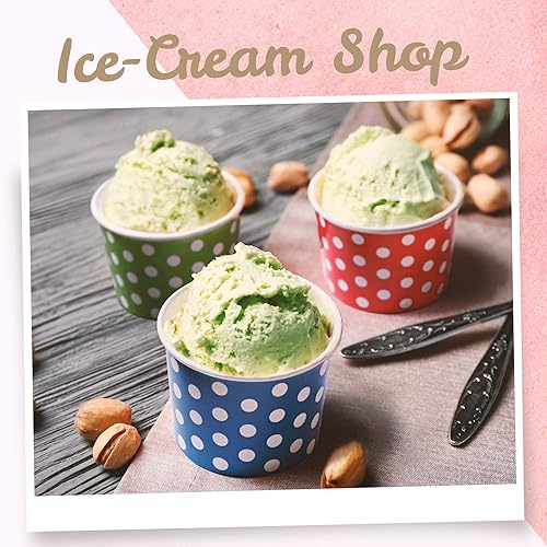 Miniatura 3 de MATICAN Vasos de papel para helado, 100 cuencos desechables de postre de 4 onzas para alimentos calientes o fríos, suministros de fiesta de 4 onzas,