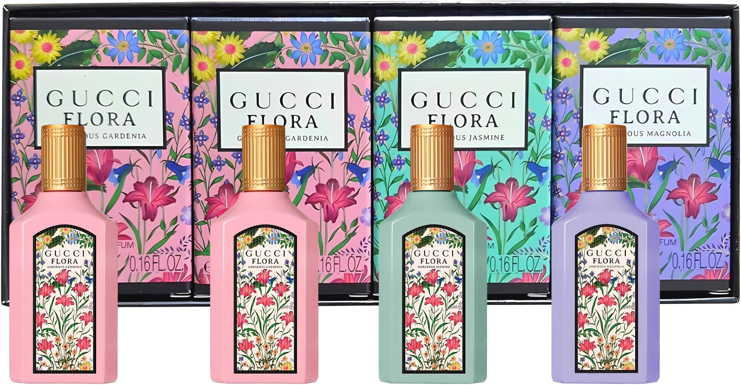Gucci Flora Perfume for Women Variety Gift Set Mini Splashes 4 X 0.16 Fl oz