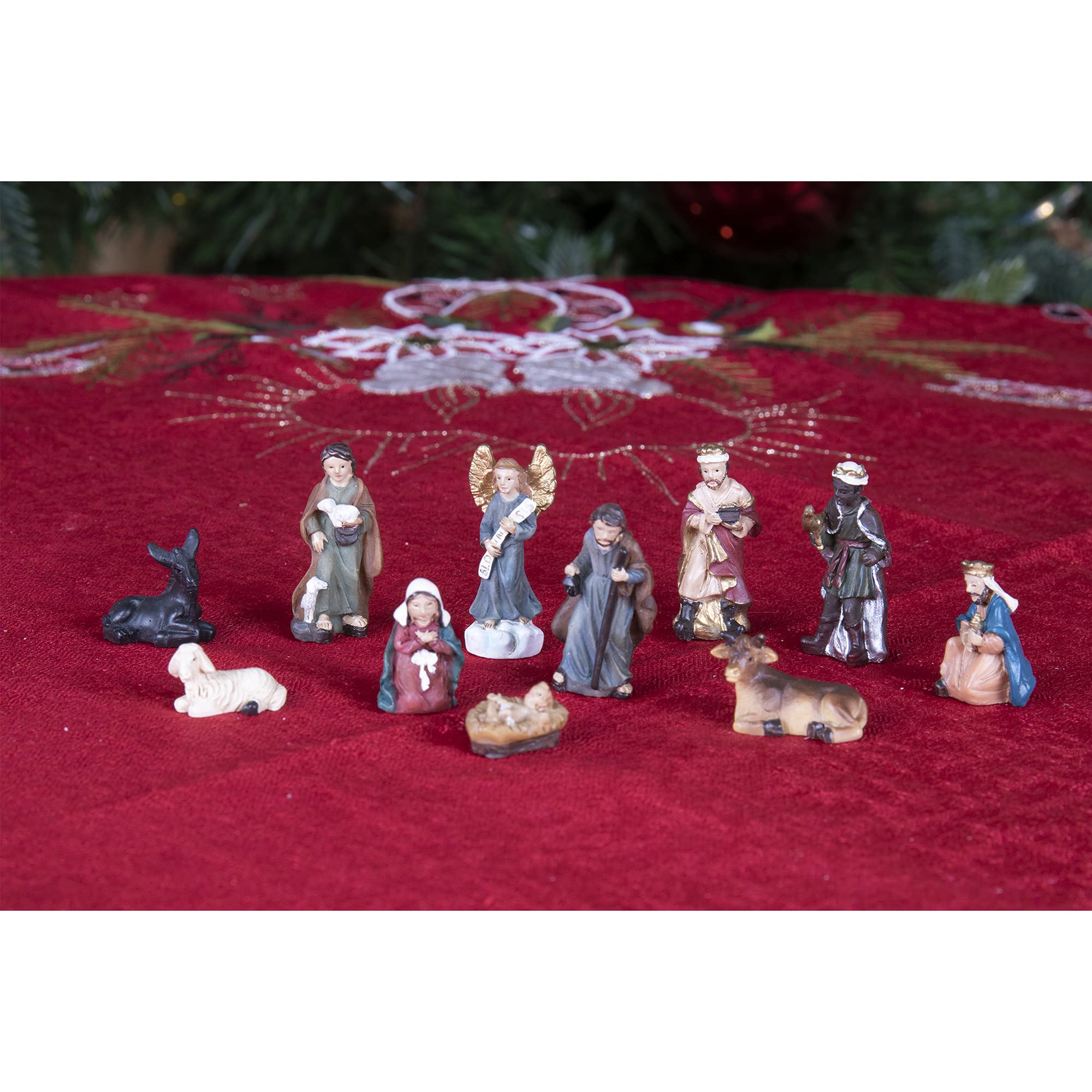 Clever Creations 1 Inch Christmas Nativity Figurine Scene Set of 11