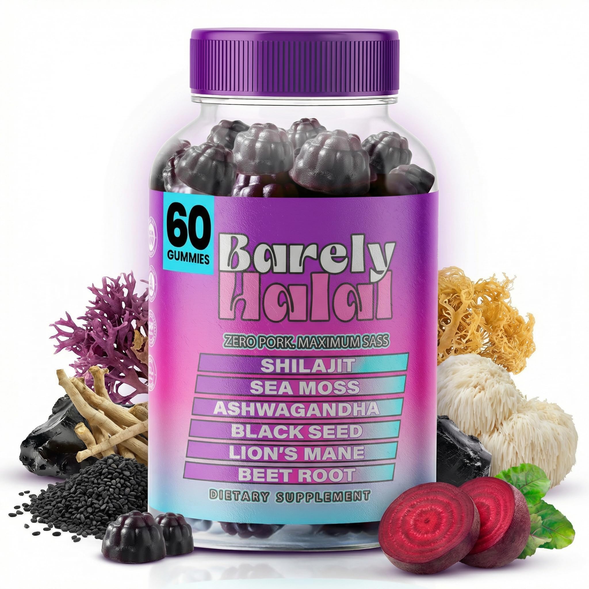 Amazon.com: Barely Halal Shilajit Gummies for Men & Women with Sea