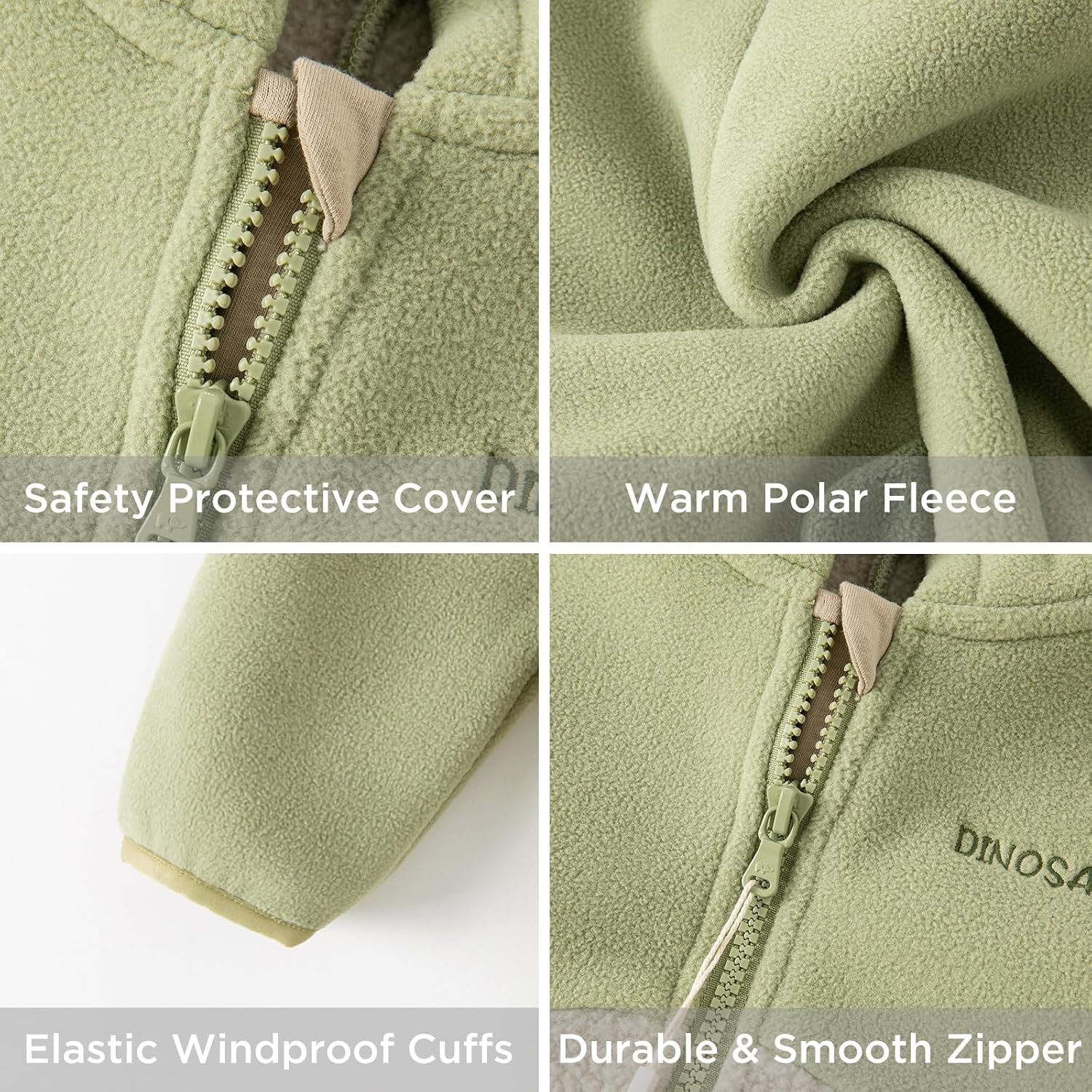 DAVE&BELLA Toddler Fleece Jacket, Baby Boys Girls Animal-shaped Hooded Zipper Long Sleeve Warm Spring Autumn Outerwear Coat