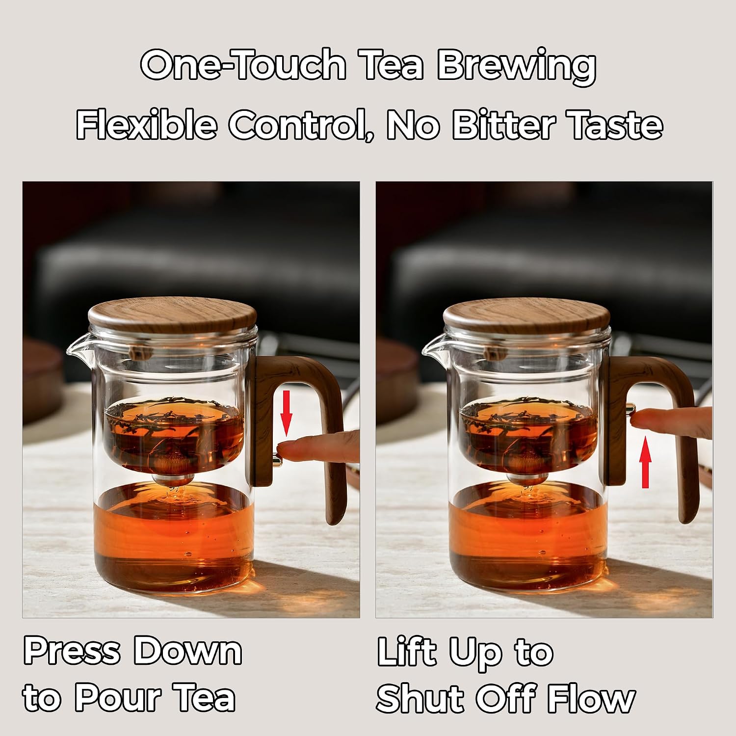 Magic Tea Pot, Glass Teapot with Tea Infuser, 24 oz