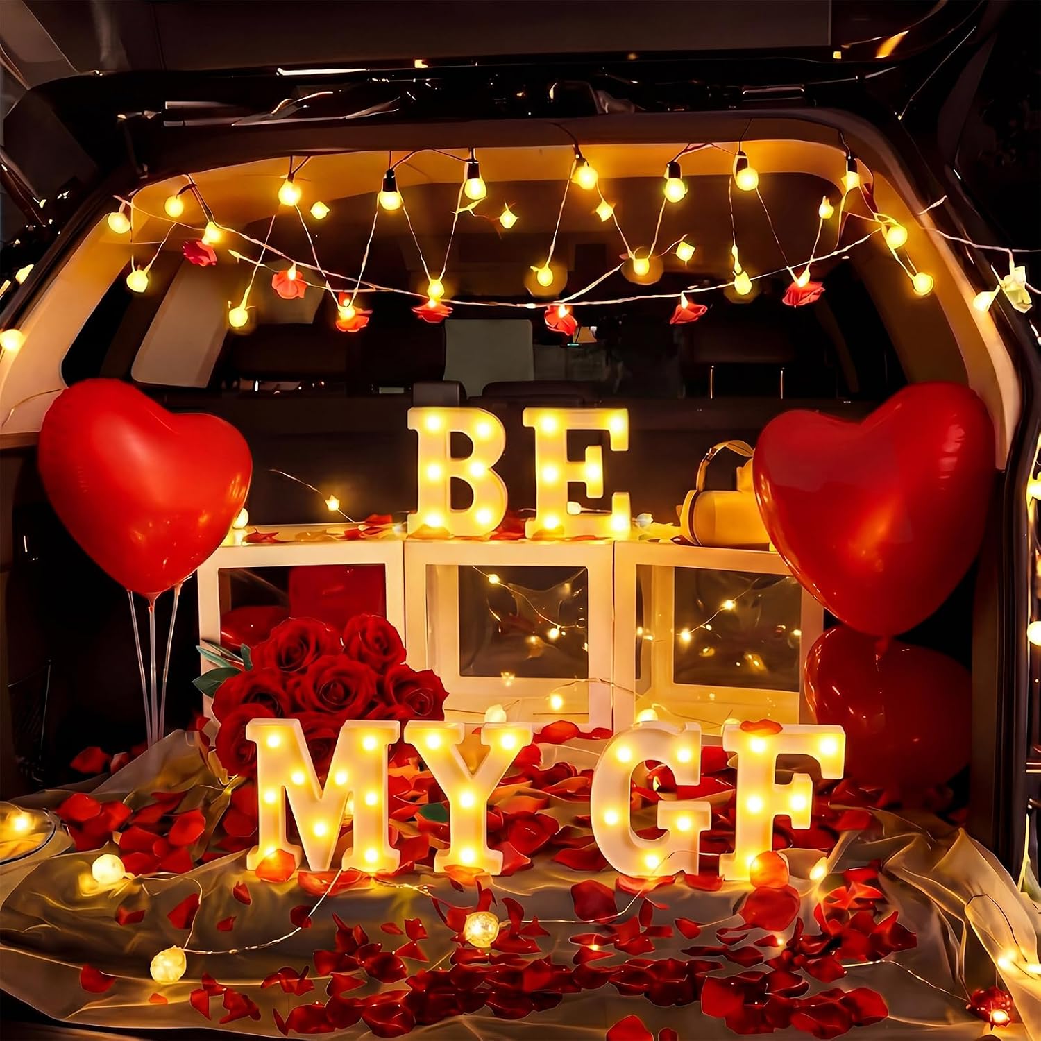 Ceenna Will You Be My Girlfriend Proposal Decoration Set,Red,Bright