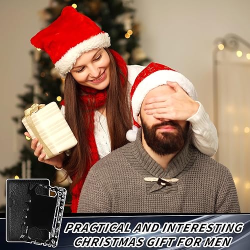 Miniatura 5 de Cholemy 12 piezas multiherramienta para tarjetas de crédito 46 en 1, herramienta de bolsillo de supervivencia de metal, multiusos, cuchillo para