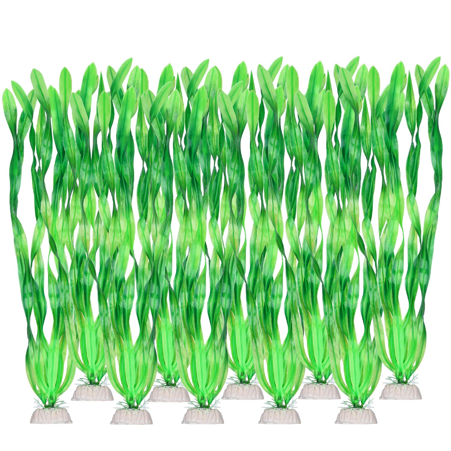 Awxevcik Artificial Green Plants for Aquarium,Plastic Seaweed Water Plants (Green)