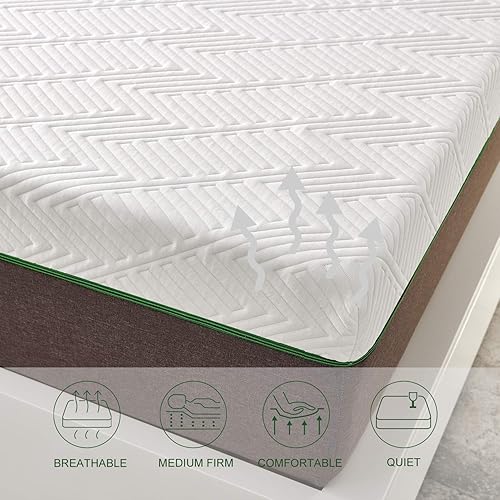 Miniatura 8 de Colchón tamaño Queen de 8 pulgadas Iyee Nature de espuma viscoelástica de gel refrescante en una caja 80 x 60 x 8pulgadas certificado CertiPUR-US
