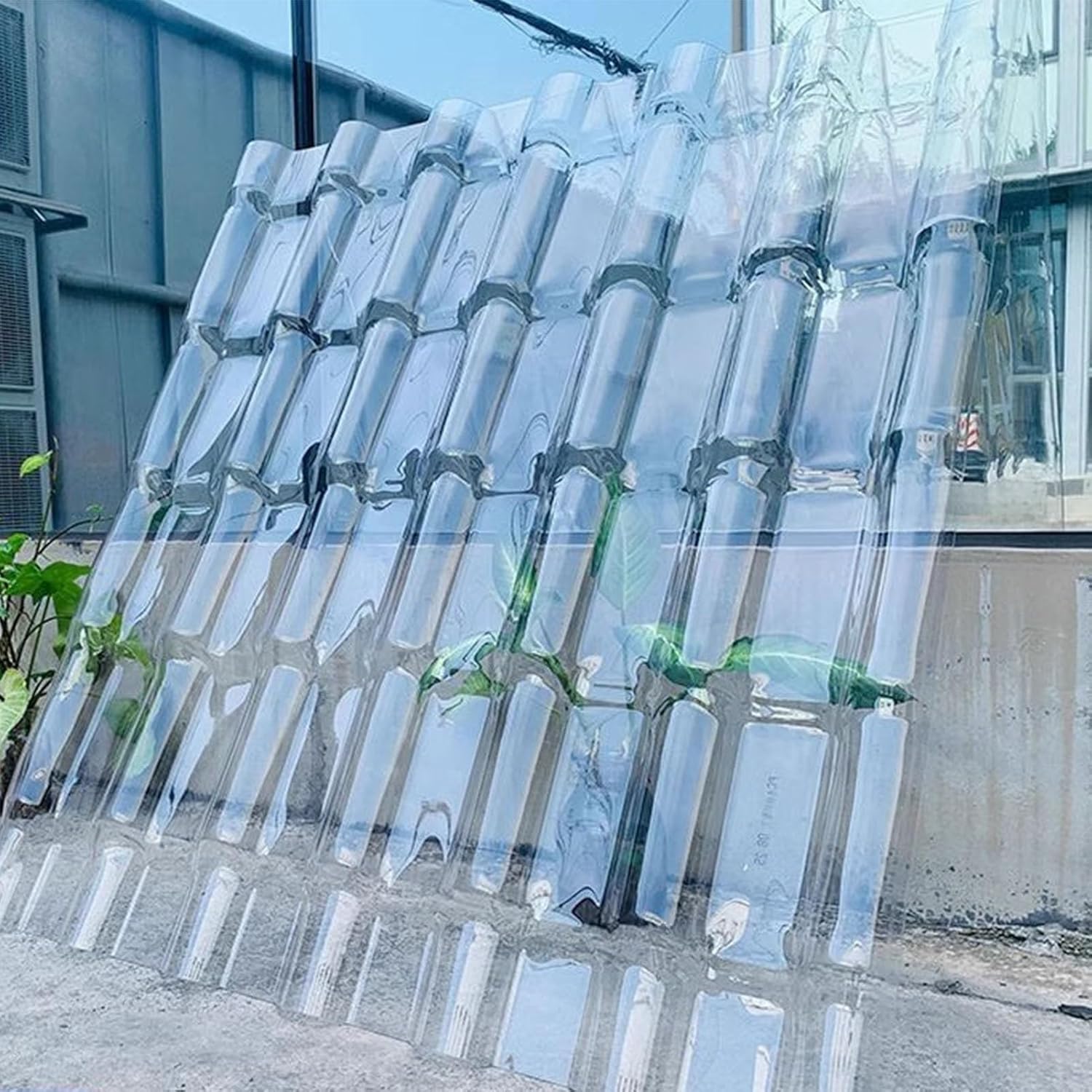 Corrugated Roofing Sheets, Roof Sheets Polycarbonate Panel Roofing Sheets, Clear Plastic Panel for Outdoor Patio Roof, PC Roofing Cover Waterproof Board, Ceiling Tiles, Easy to Cut(10pcs,34.