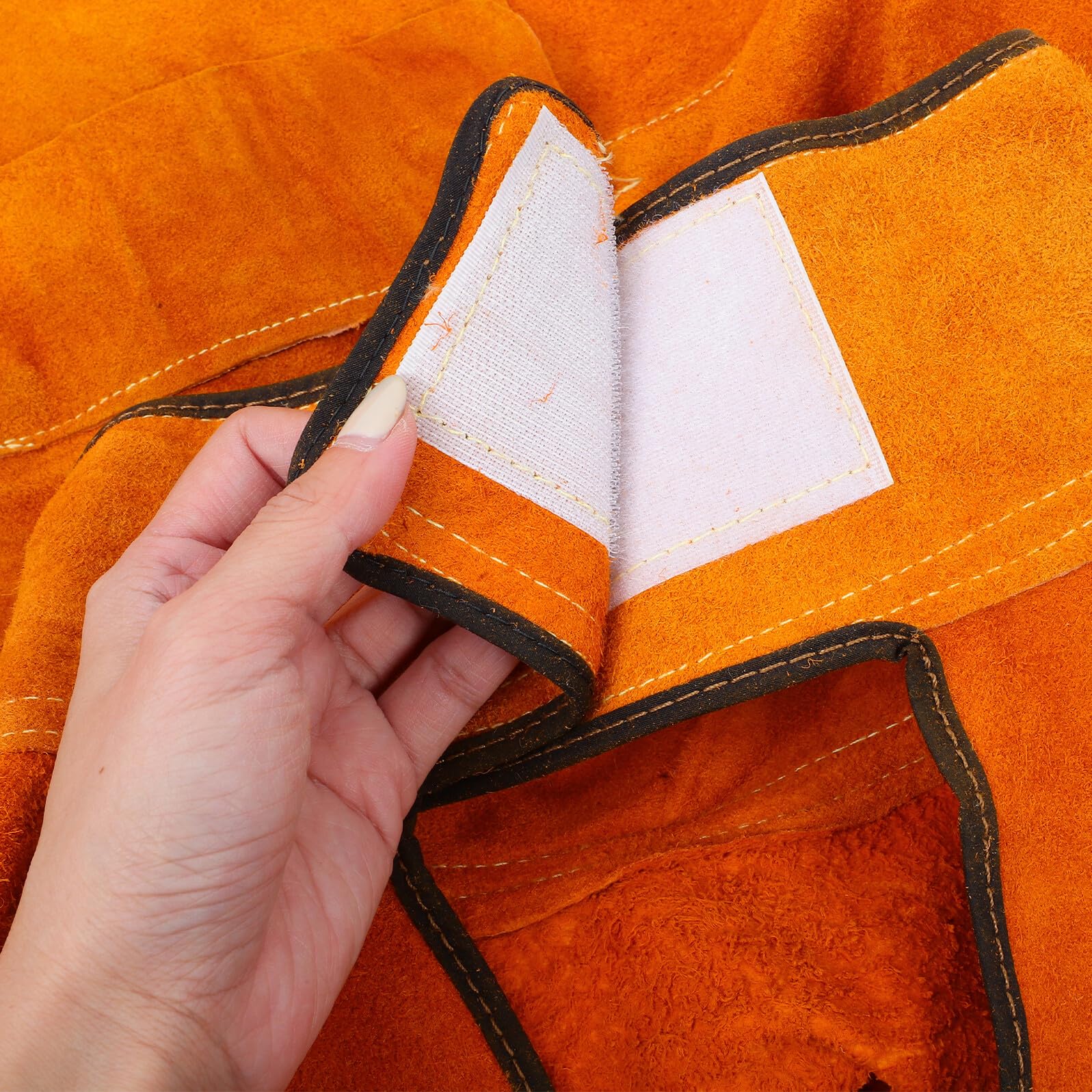Operitacx Overol de Soldadura de Resistente al Calor y Desgaste con Protector de para Soldadores Uniforme Ignífugo Naranja Adecuada para Talleres y Trabajos Seguros