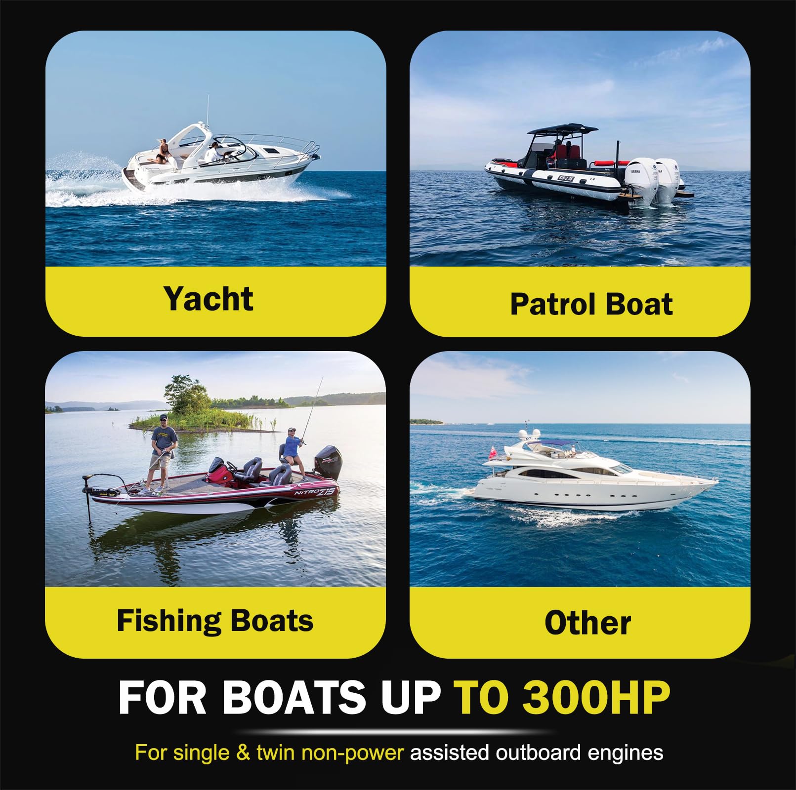 300HP HC5345-3 Hydraulic Steering Cylinder - 10.3MPa/1500PSI Pressure for Outboard Boats up to 300HP, Front-Mount Aluminum Alloy Cylinder with Two-Way Lock Valve & ORB Fittings-for Single/Twin Engines