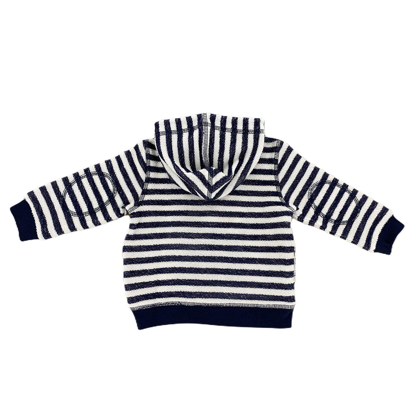 IL GUFO B04 Felpa Bimbo Boy Cotton Blue/White Stripes Hoodie Sweatshirt Kids