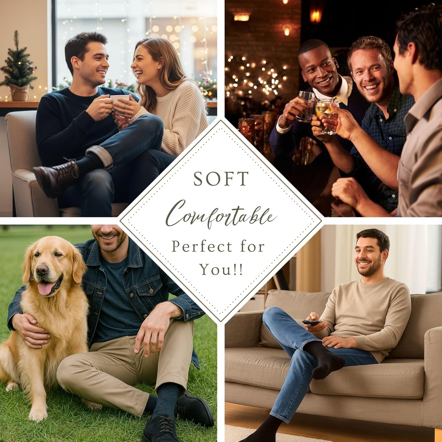 Diabetic socks for men, Non binding cotton socks, Extra Wide Socks,Premium Diabetes care,Soft Neuropathy socks, 6 Pairs - Image 6