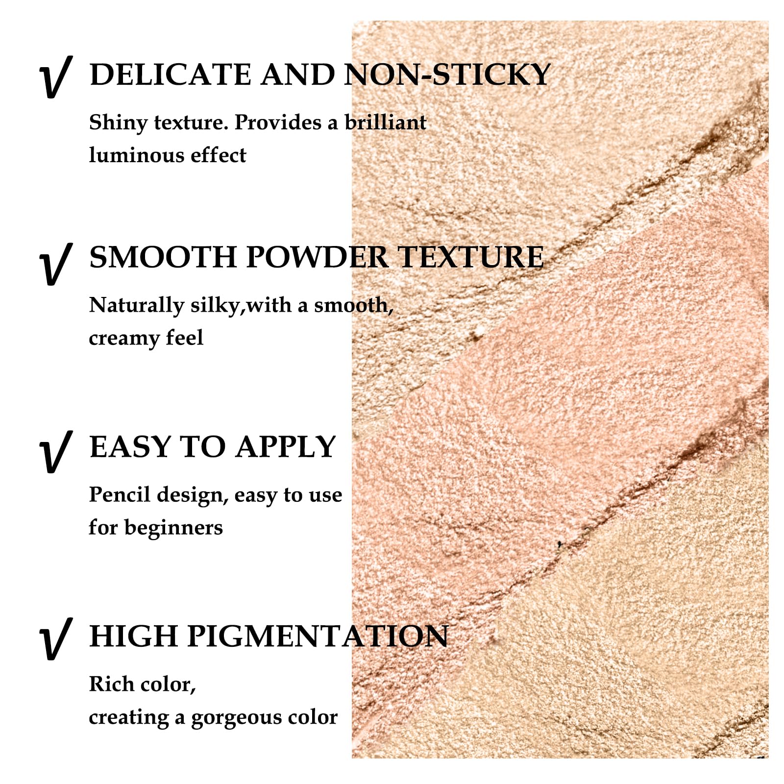 Boobeen 3PCS Cream Eyeshadow Pencil Crayon Waterproof Eyeshadow Brightener Stick Shimmer Eyeshadow Pen Create Glitter Eye Makeup - Image 3